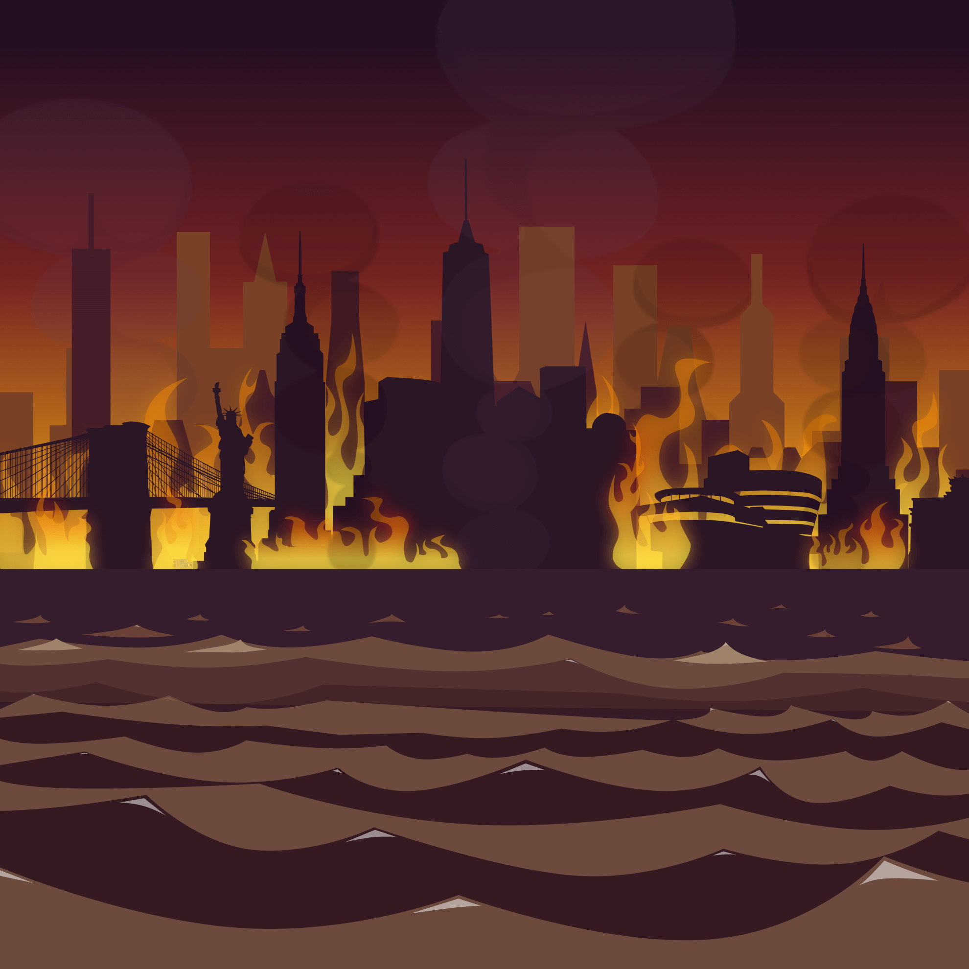 city burning